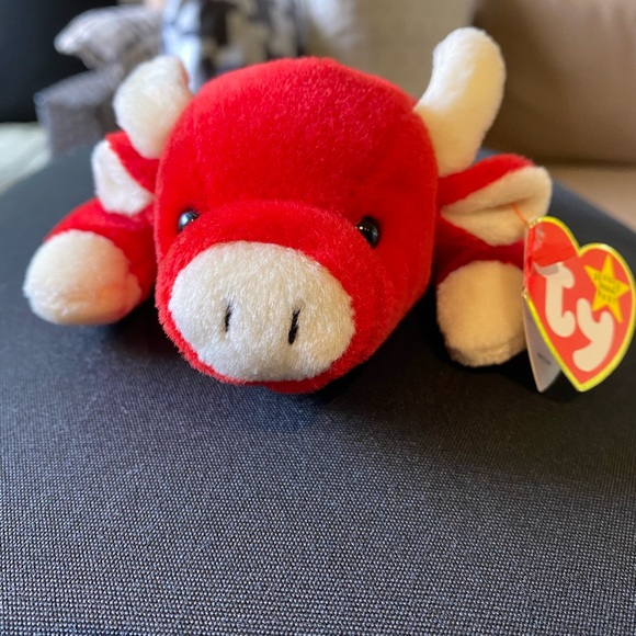 Original SPECIAL EDITION Beanie Baby Snort the Bull Plush Toy - 1995 - Picture 2 of 6